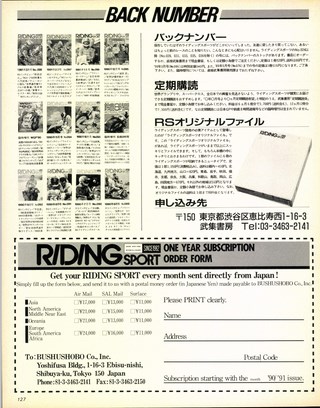 RIDING SPORT（ライディングスポーツ） 1991年4月号 No.99