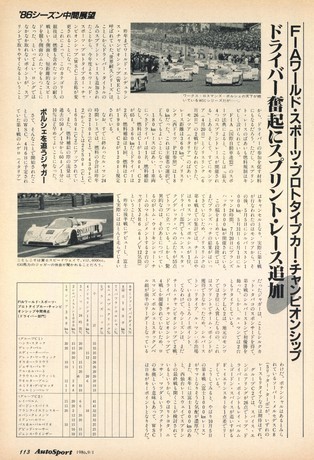 AUTO SPORT（オートスポーツ） No.453 1986年9月1日号