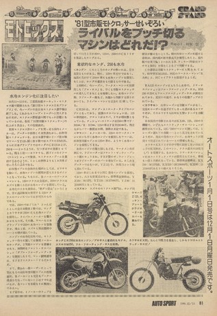 AUTO SPORT（オートスポーツ） No.310 1980年12月15日号