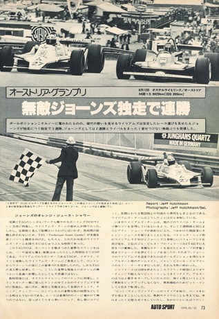AUTO SPORT（オートスポーツ） No.281 1979年10月15日号