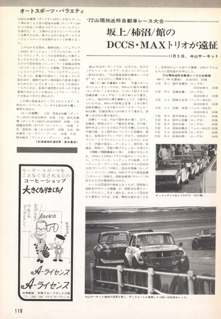 AUTO SPORT（オートスポーツ） No.108 1973年1月1日号